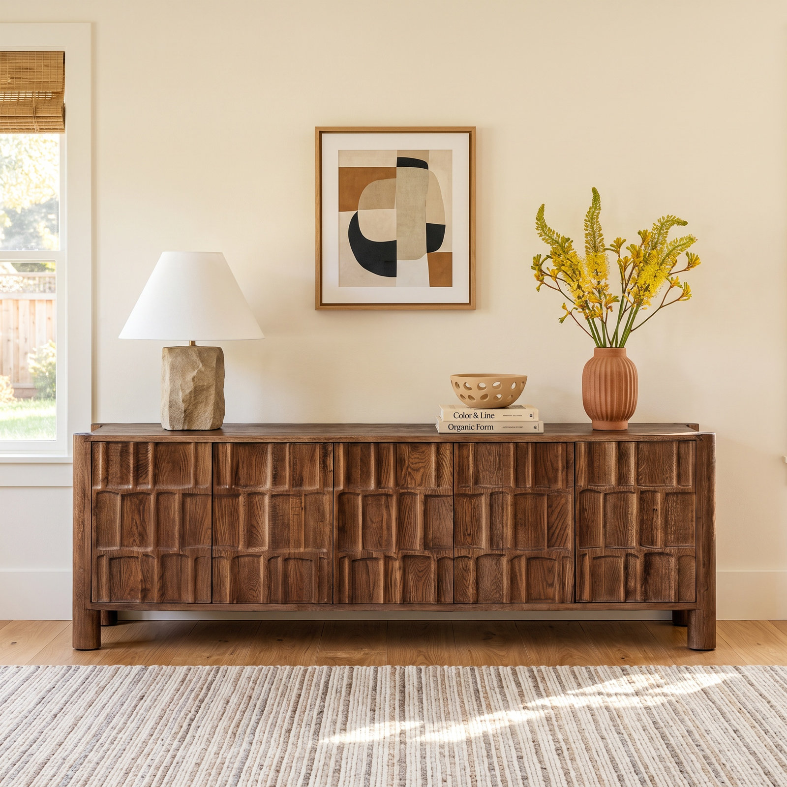 Nelia 82 " Oak TV Stand, Brown