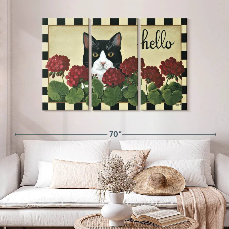 Brampt Cat Hello, 32" H x 50" W