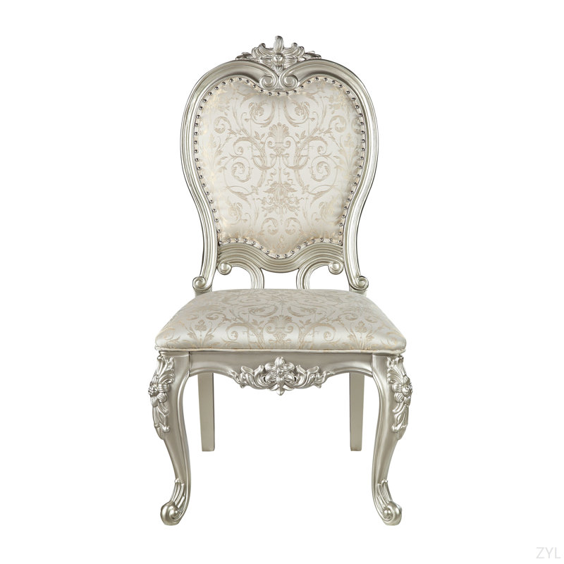 Ensemble de 2 chaises d'appoint en tissu et champagne
