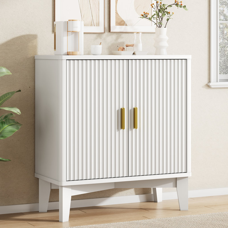 Adjustable Shelf Large-Capacity Multi-Function Storage Cabinet with Anti-Tip Design, White