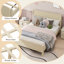 Structure de lit plateforme grand lit en bois avec tête de lit et support en lattes de bois, beige-1694838227-1694838228