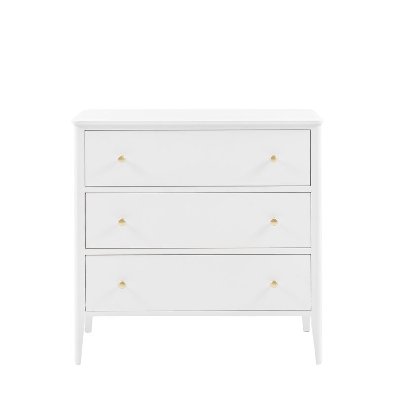 3 - Drawer Rectangle Accent Chest, White