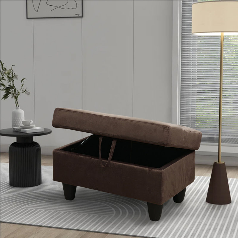 Upholstered Ottoman, Chocolate