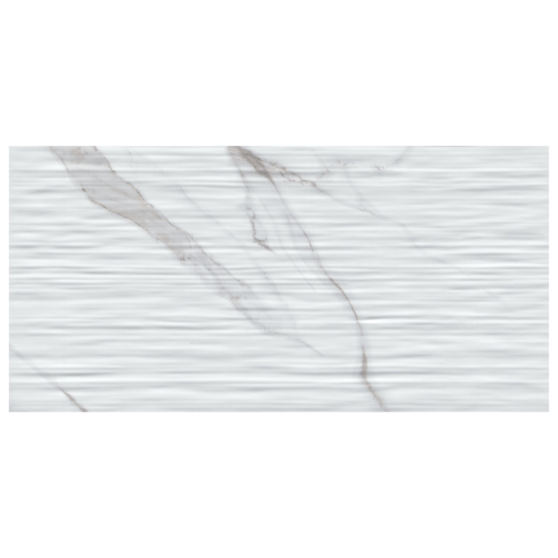 Linea 12 in. x 24 in. Glossy Ceramic Wall Tile, Monarca Blanca