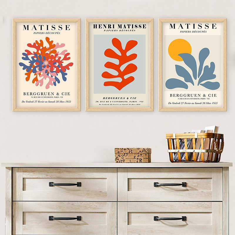 Superbe ensemble de peintures décoratives encadrées (3 pièces) de 21,7 po x 29,5 po chacune | Cadre 100% bois avec polystyrène de 0,8 pouce | Impression numérique UV | Parfait pour la décoration murale de salon, de bureau et de galerie