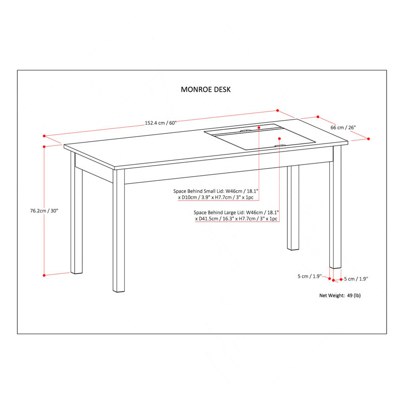 Desk - Distressed Charcoal Brown