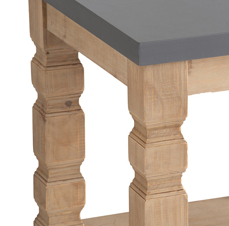 23.8x23.8x24" Side Table,Brown+Gray