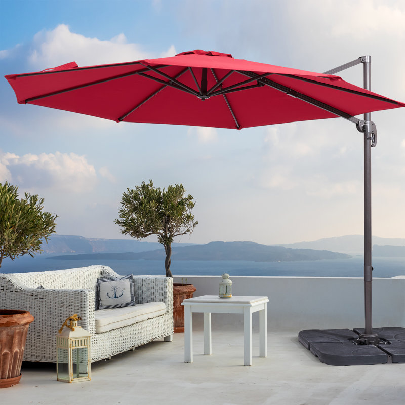 Parasol en porte-à-faux 120 po Dobromila, Rouge