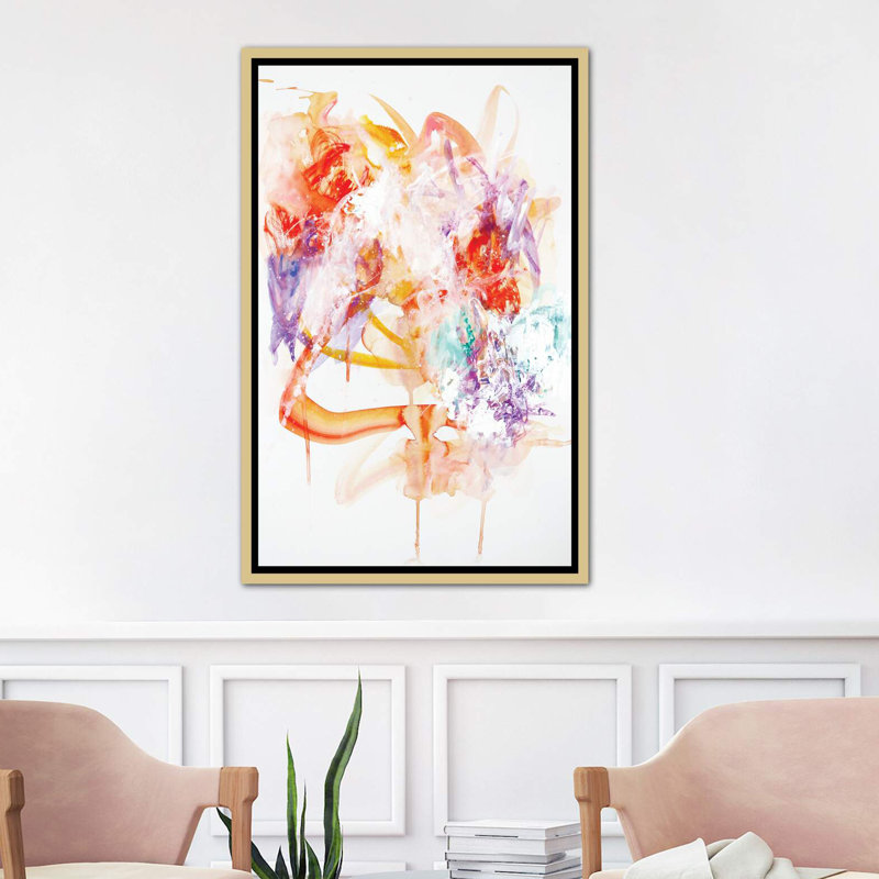 « goûts comme ice crème » par sana jamlaney, reproduction d’art, H 48 po x l 32 po x P 1,5 po, Toile encadrée d'or