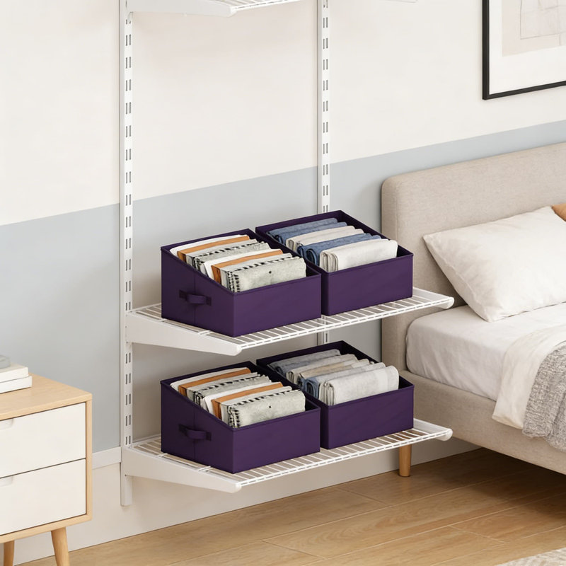 Fabric Storage Bins 12 Pack - Collapsible Closet Organizer Baskets With Handles, Sturdy Shelf Cubes For Clothes, Toys, Books, Towels And Home Organization