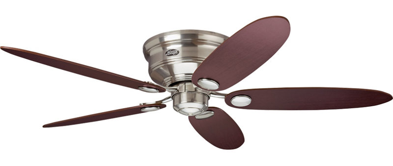 Monatuk 132cm Ceiling Fan with Light Kit, Brushed Chrome with Maple and Chocolate Brown Blad