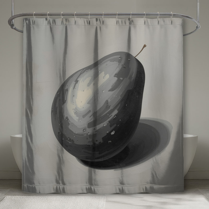Rideaux de douche monochromes en forme de poire extra longs, L 70 po x H 84 po