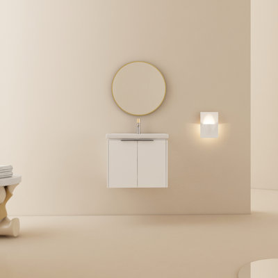 24" Bathroom Vanity With Sink - Wall Mounted, To 24 Inch Soft Closing Doors Modern Furniture