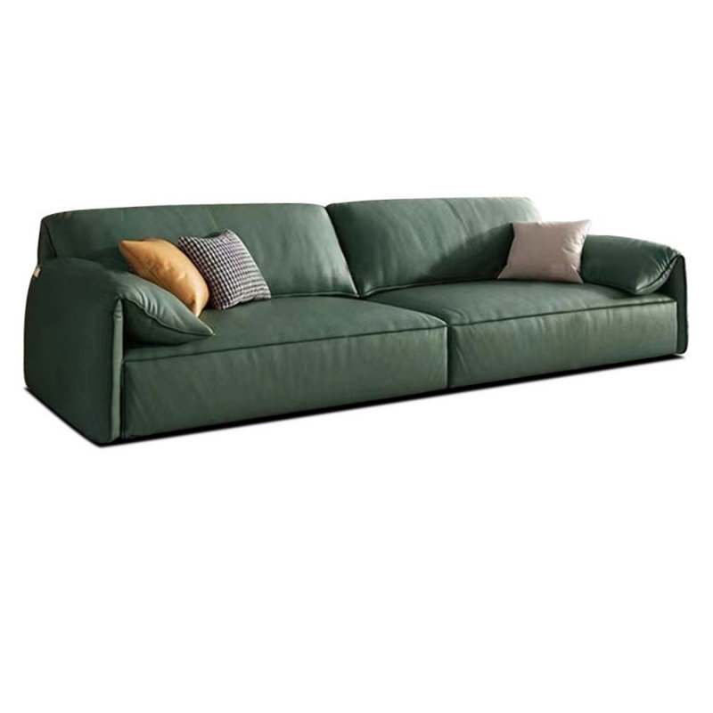 Canapé modulaire vert en cuir véritable, Vert