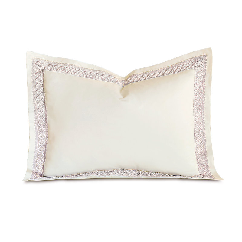 Juliet 100% Cotton Envelope Sham, Standard, Ivory/Fawn
