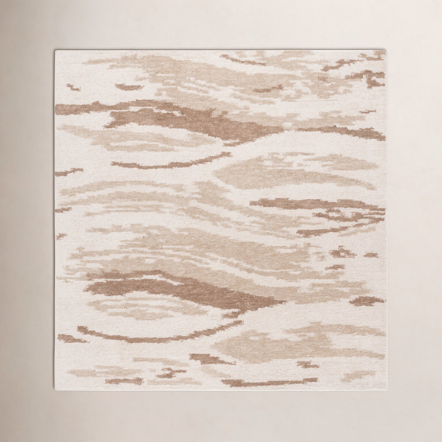 Hand-Tufted Abstract Wool Rug, Square 6'