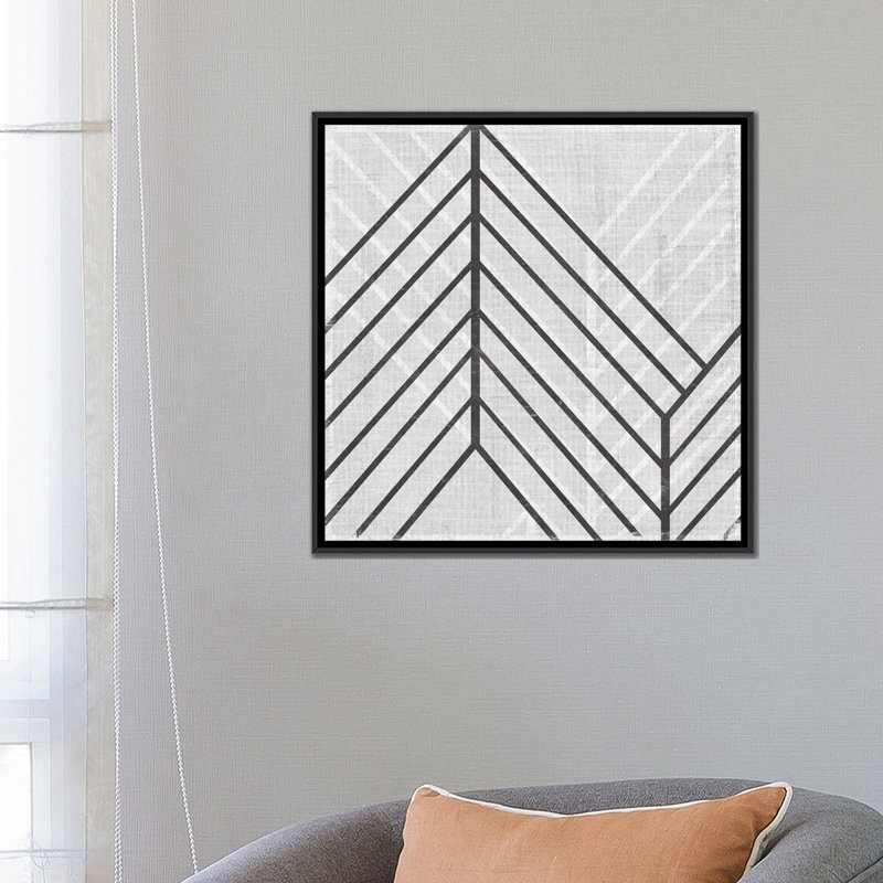 « diametric v », impression sur toile, H 18 po x l 18 po x P 1,5 po, Toile avec cadre noir, Pas de tapis