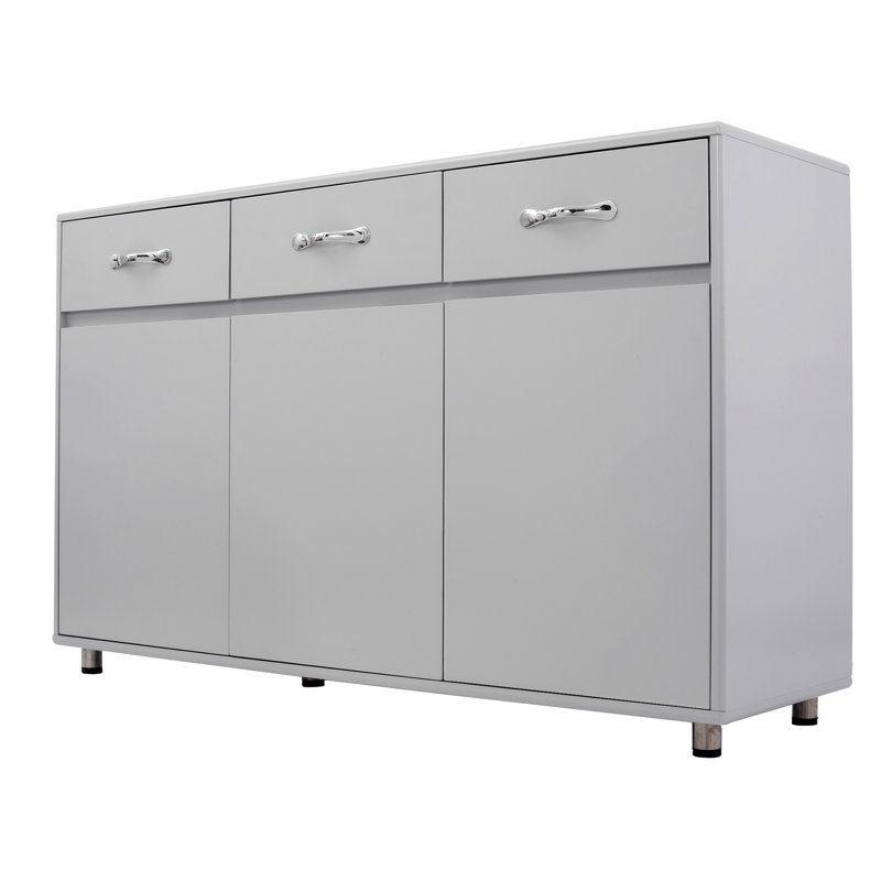 Armoire de rangement à 3 tiroirs, gris