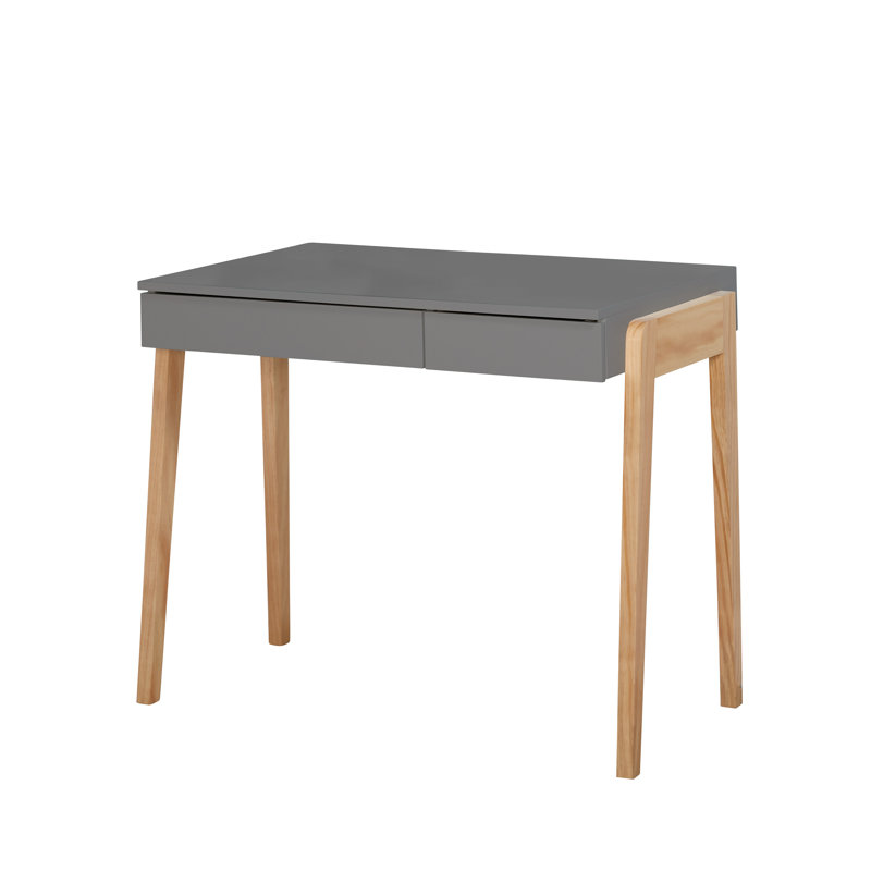 Ensemble de bureau et tabouret Abduh, Gris anthracite