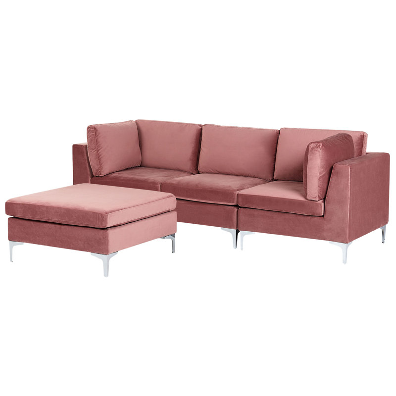 Millings 3 Seater Velvet Sofa, Pink