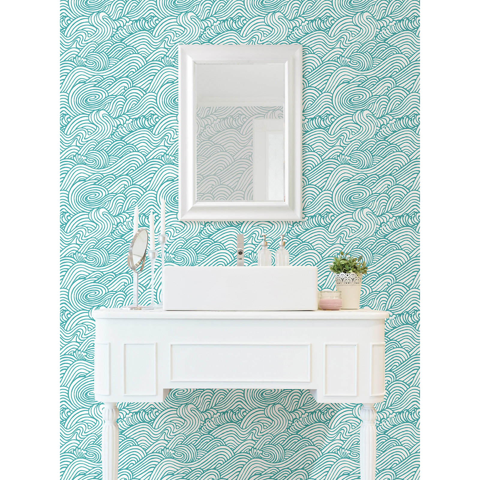 Juanita Peel & Stick Wallpaper, Blue