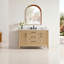 Ensemble de meuble-lavabo simple autoportant 48 po avec comptoir blanc Carrara, texture cannelée, entièrement assemblé-1489818497