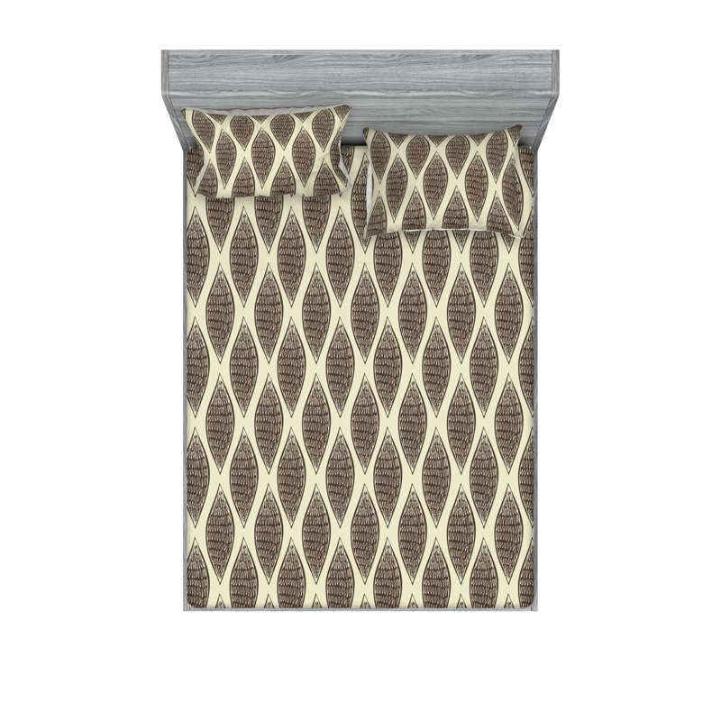 Drap-housse et taie décorative Ambesonne, California King Sheet Set with 2 Pillowcases