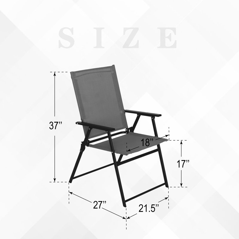Ensemble de 2 chaises pliantes Kimyatta, Gris