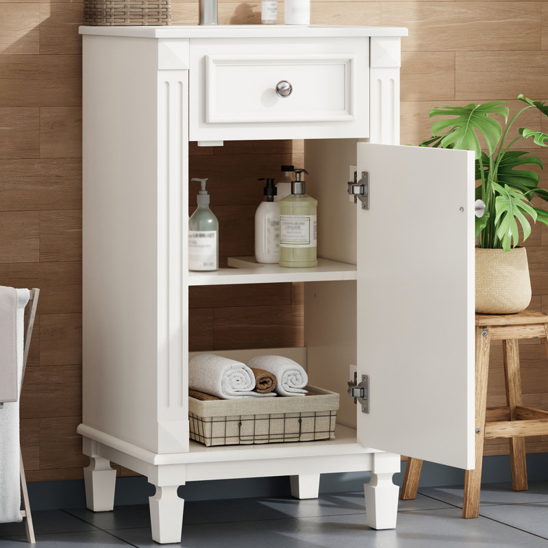 Meuble-lavabo 18 po avec lavabo en céramique, Blanc