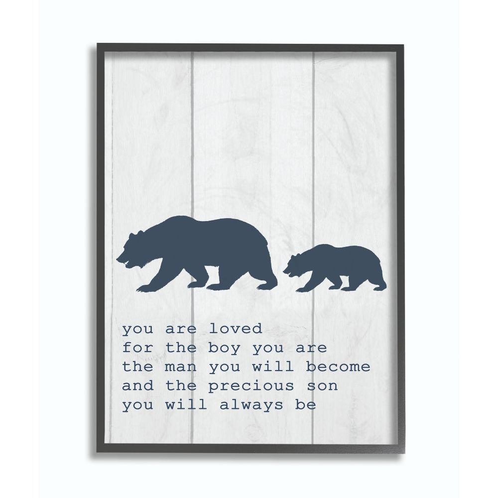 Lessing Inspirational Word Bear Family Kids Wall Décor Redwood Rover 