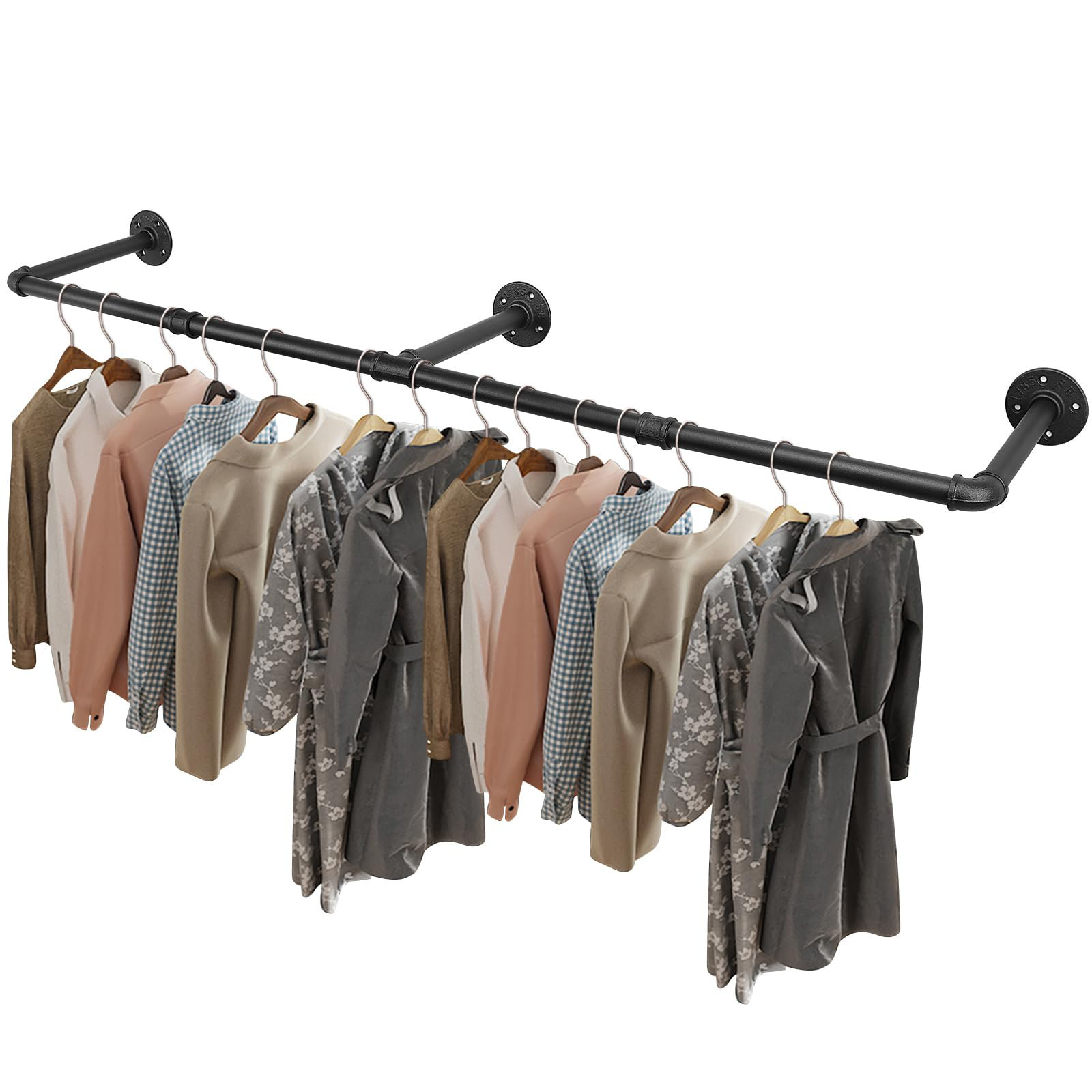 Williston Forge Jeramey 53.7'' Metal Wall Mounted Clothes Rack | Wayfair