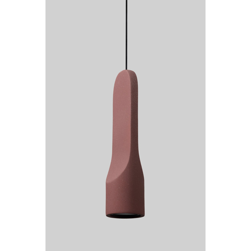 Parga Ceramic Pendant, 12.8" H x 3.5" W x 3.5" D, Burgundy, No