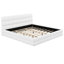 Très grand lit plateforme tapissier, blanc-342780099