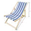 Fauteuil suspendu en bois de peuplier à rayures bleu foncé - Fauteuil de jardin, largeur 60,4 cm, hauteur 86,6 cm, capacité de charge maximale de 100 kg (en position pliée).