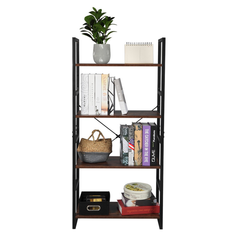 Iesha 128cm H x 30cm W Steel Ladder Bookcase