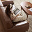 Causeuse-coussin standard en cuir véritable brun-1715846784