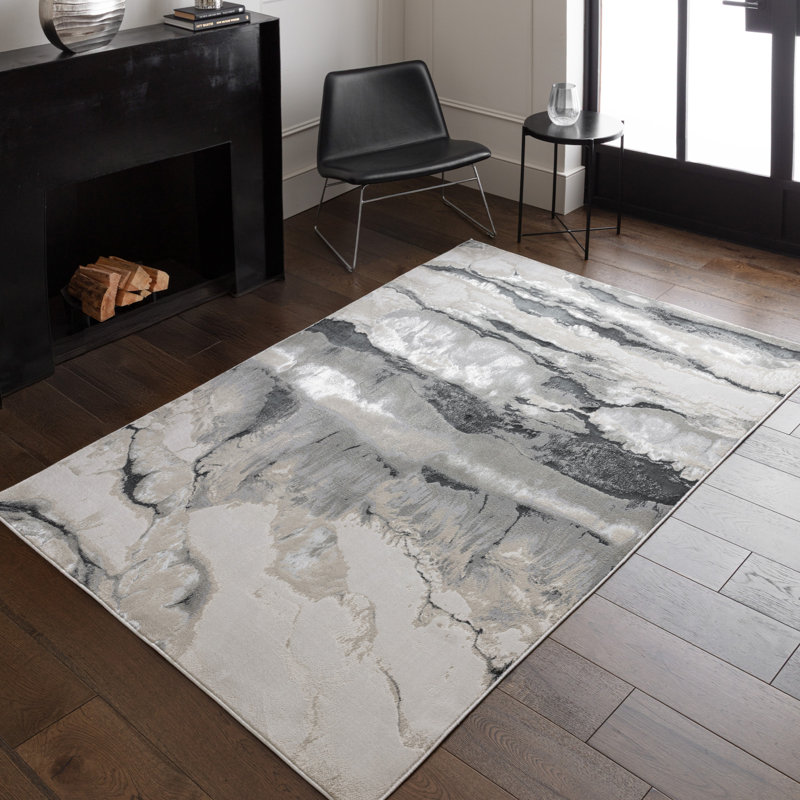Aurora AU05 Quartz Metallic Beige/Charcoal Area Rug, Rectangle 120 x 170cm