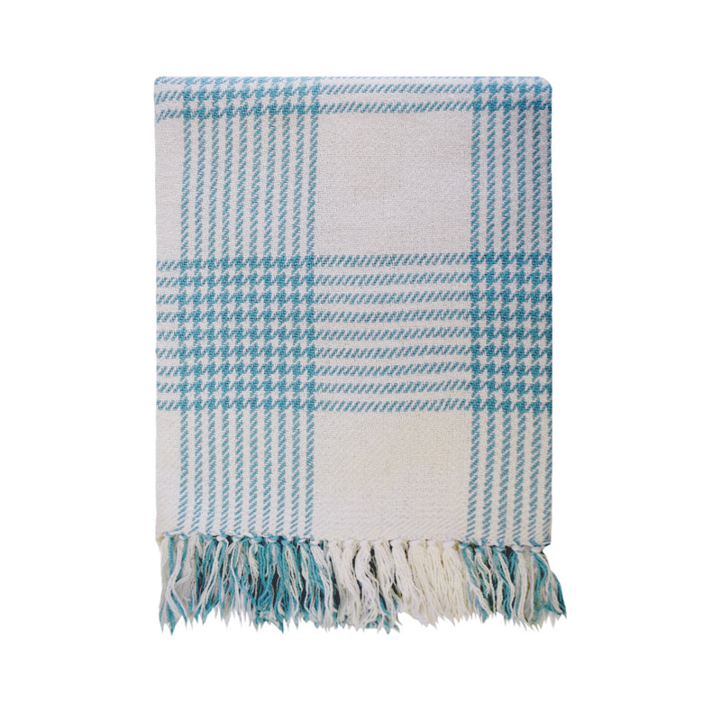 Hand Woven Throw Blanket, Aqua