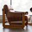 Brown Waxed Leather Armchair, 95cm Mid-Century Design with Pillow-Top Arms and Solid Wood Frame Fast Dispatch From UK Warehouse – Dispatched Within 2 Days