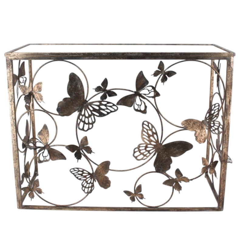 102cm Glass Top Console Table