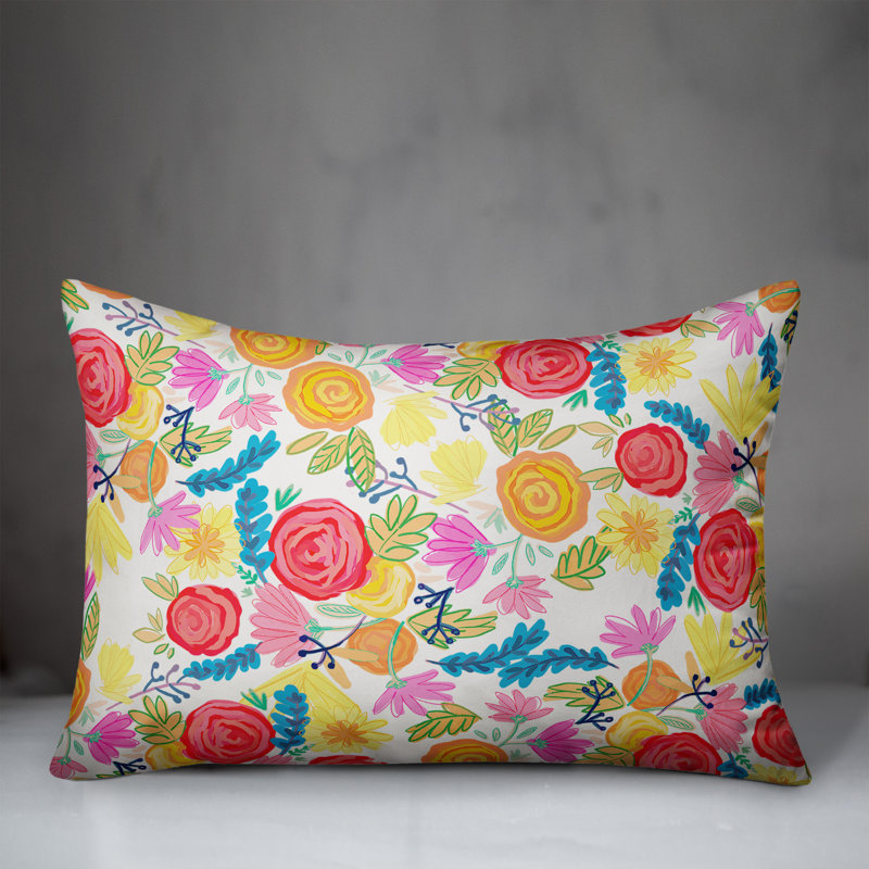  Housse de coussin rectangulaire d'extérieur Bright Flowers