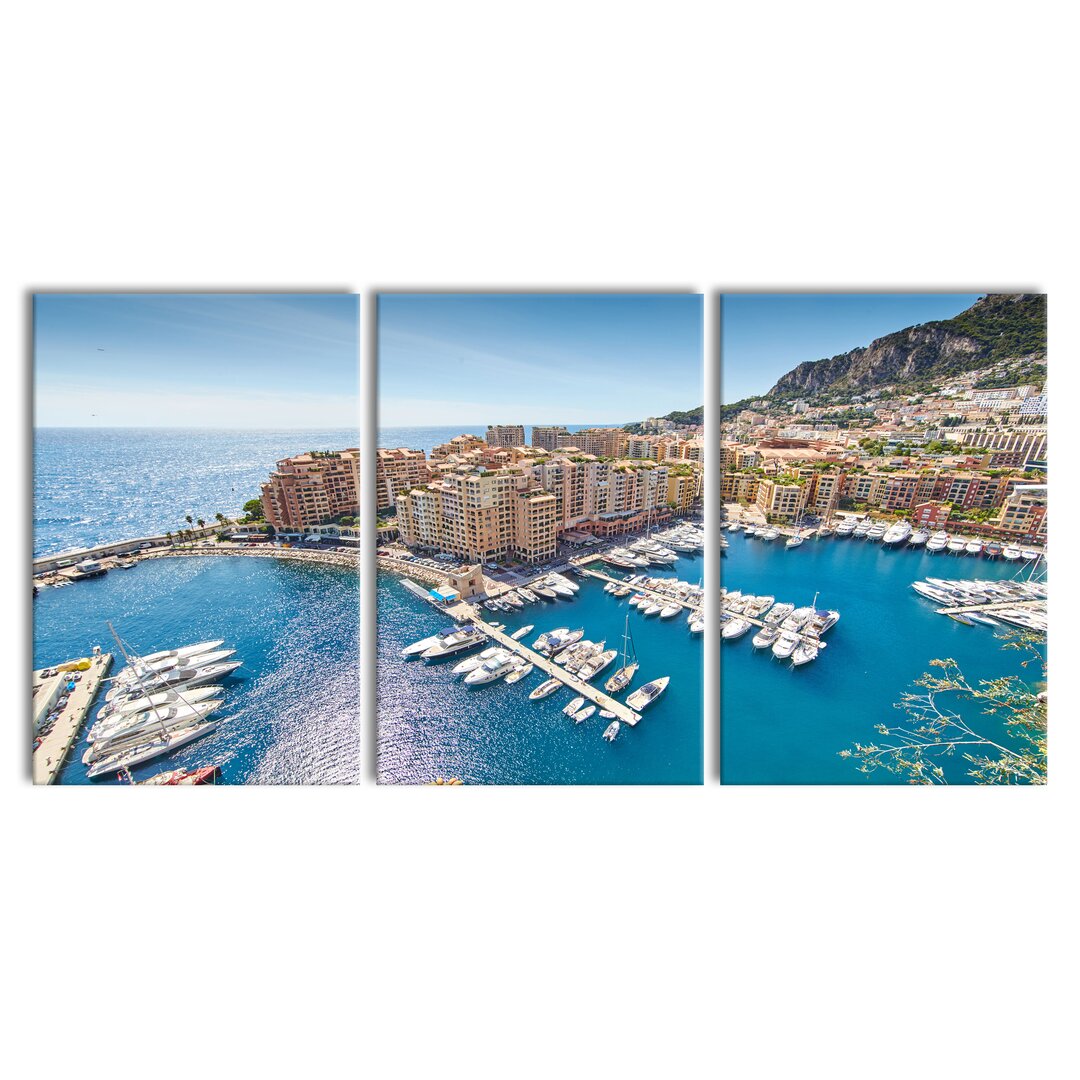 3-tlg. Leinwandbilder-Set Stunning Coast of Monaco