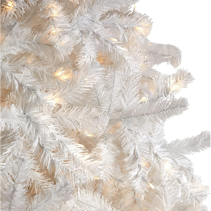  White Artificial Christmas Tree Bendable Branches LED Lights 10ft, 10'