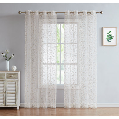  Paire de rideaux transparents avec œillets