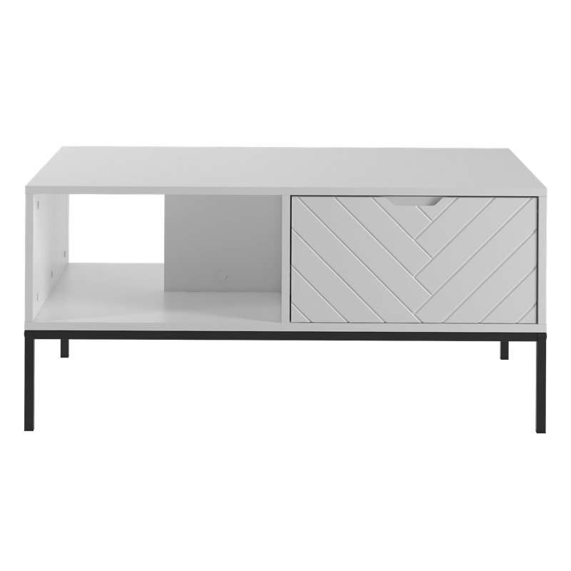 Rodrico Coffee Table with Storage, White, Black