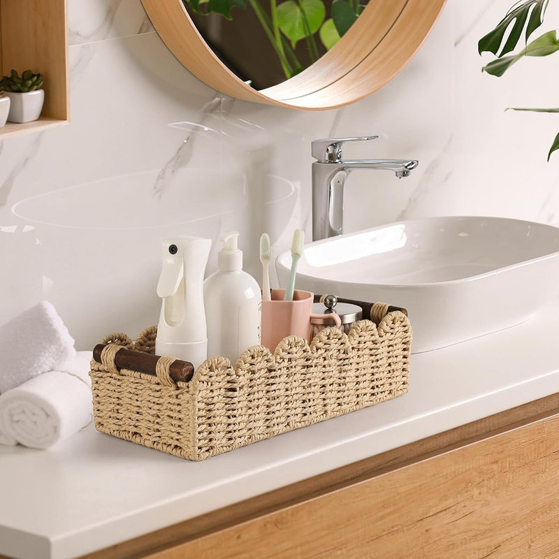 Panier décoratif de salle de bain pour ranger et organiser le papier de toilette
