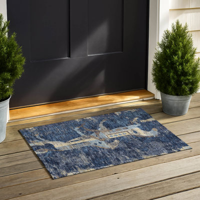 Tapis Chantille ACN3109 à motif animal, lavable à la machine, intérieur/extérieur