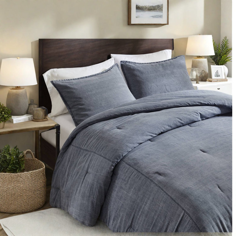 Cozy Cotton Bedding Sets, Twill Washed Full/queen, Modern Comfort