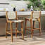 Tabouret de bar 4 pièces à hauteur de comptoir avec cadre en bois et repose-pieds pour balcon-371339248