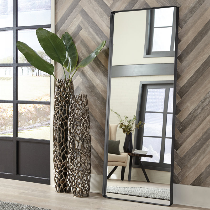 Stainless Steel Rectangle Mirror, Black, 72" x 30" 